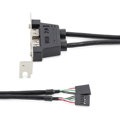 Adaptateur de plaque d'emplacement à profil bas pour 2 ports USB A femelle StarTech.com USBPLATELP