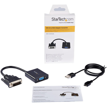 Câble convertisseur adaptateur actif DVI-D vers VGA StarTech.com - 1080p DVI2VGAE