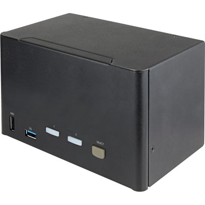 StarTech.com Commutateur KVM DisplayPort à 2 ports pour quatre écrans 4K 60 Hz UHD HDR, commutateur KVM DP 1.2, hub USB 3.0 à 2 ports, 4 x USB HID, audio, raccourci clavier SV231QDPU34K