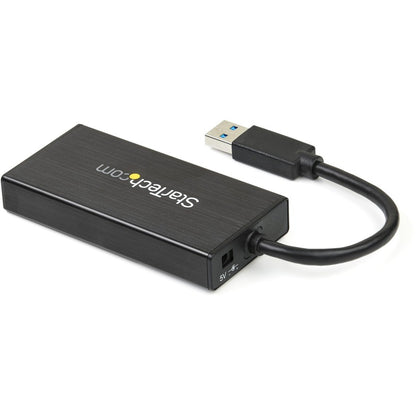 StarTech.com Hub USB 3.0 portable à 3 ports avec adaptateur Gigabit Ethernet NIC - 5 Gbit/s - Aluminium avec câble ST3300GU3B