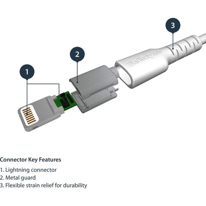 Câble USB-A vers Lightning durable de 1 m de StarTech.com, câble de charge/synchronisation robuste et résistant pour Apple iPhone/iPad certifié MFi RUSBLTMM1M