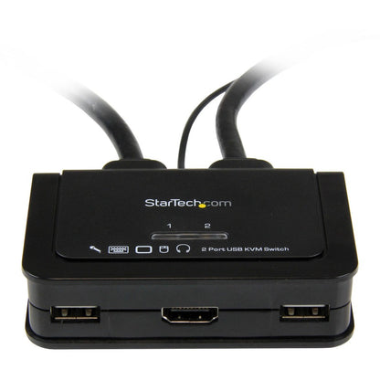 StarTech.com Câble USB HDMI 2 ports KVM Switch avec audio et commutateur à distance - Alimentation USB SV211HDUA