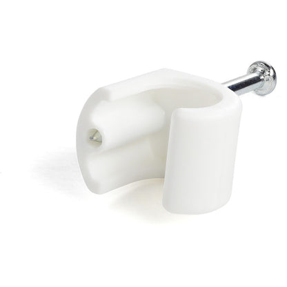 StarTech.com Lot de 100 clips de câble XL avec clou - Pinces à clouer réutilisables - Clips de montage/maintien de cordon - Attaches de câbles blanches TAA CBMNMCC4