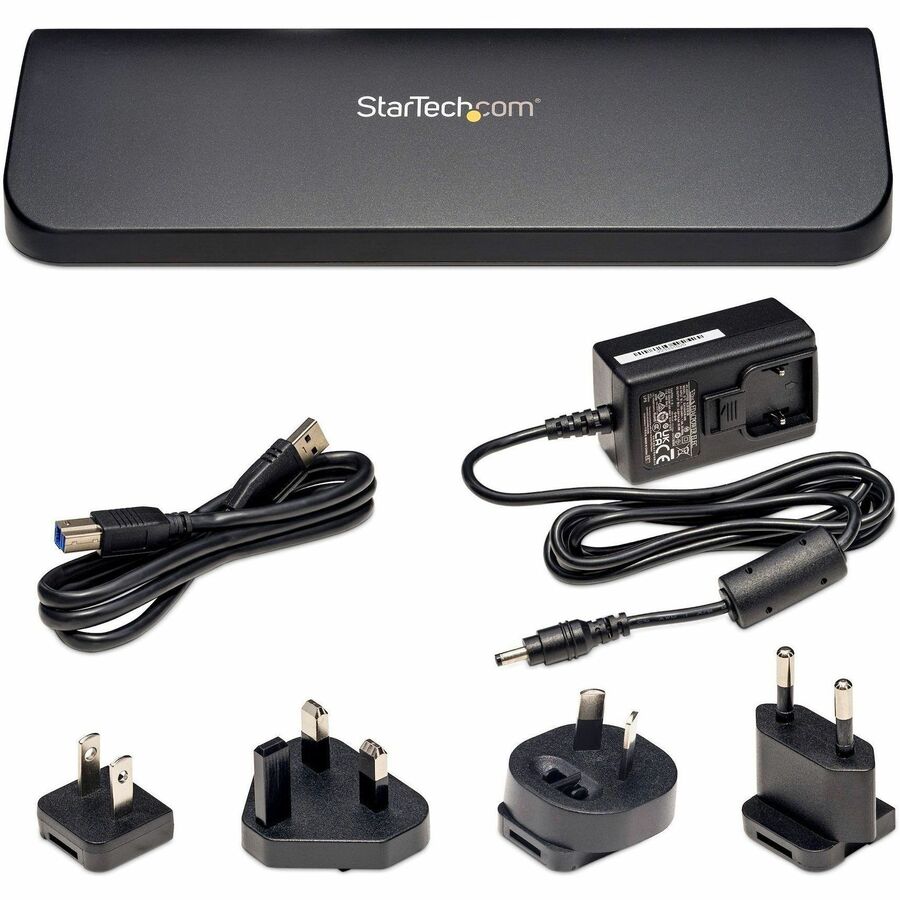 StarTech.com Station d'accueil pour ordinateur portable USB 3.0 à deux écrans, HDMI et DVI/VGA, 3 hubs USB-A, GbE, audio, station d'accueil USB-A universelle, Win/Mac, TAA USB3SDOCKHDV