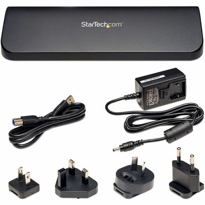 StarTech.com Station d'accueil pour ordinateur portable USB 3.0 à deux écrans, HDMI et DVI/VGA, 3 hubs USB-A, GbE, audio, station d'accueil USB-A universelle, Win/Mac, TAA USB3SDOCKHDV