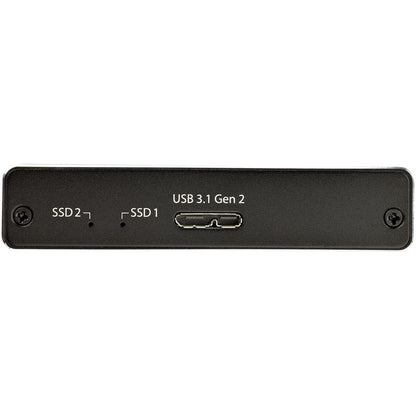 StarTech.com Dual M.2 Enclosure - RAID - M.2 SATA SSD Enclosure - USB 3.1 (10 Gbps) - USB-C & USB-A External Enclosure - Aluminum SM22BU31C3R