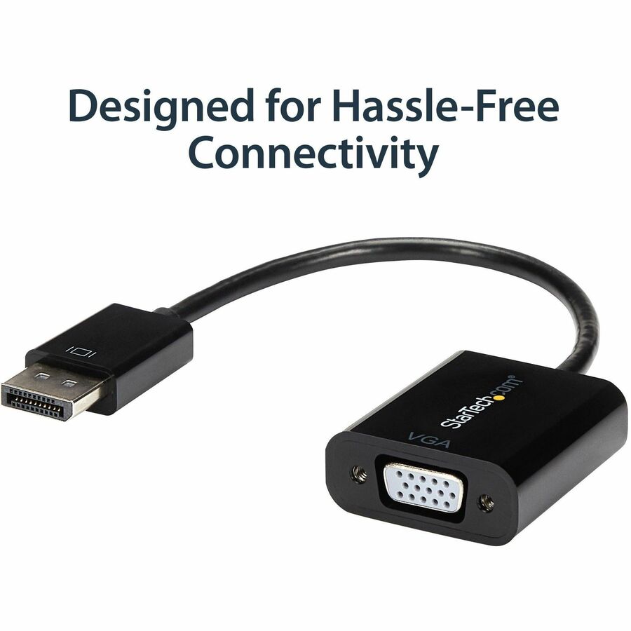 Adaptateur DisplayPort vers VGA StarTech.com, convertisseur DP vers VGA actif, vidéo 1080p, dongle adaptateur DP vers VGA (numérique vers analogique), DP 1.2 DP2VGA3