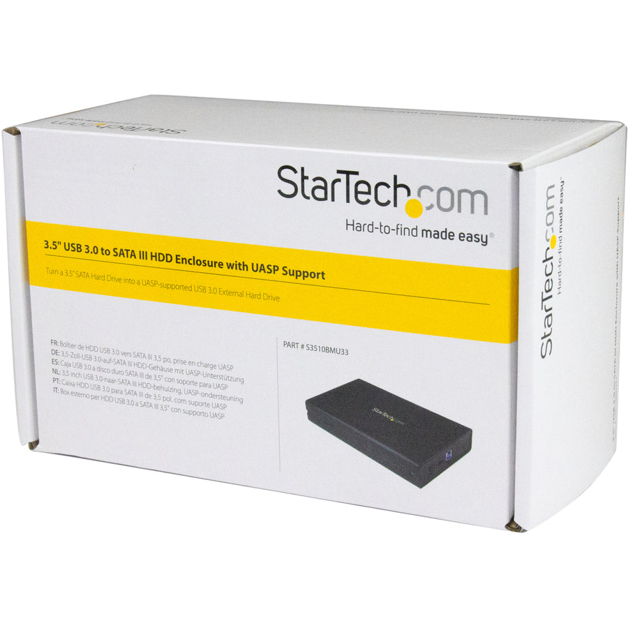 Boîtier pour disque dur externe SATA III USB 3.0 3,5 pouces StarTech.com avec UASP - Disque dur externe portable S3510BMU33