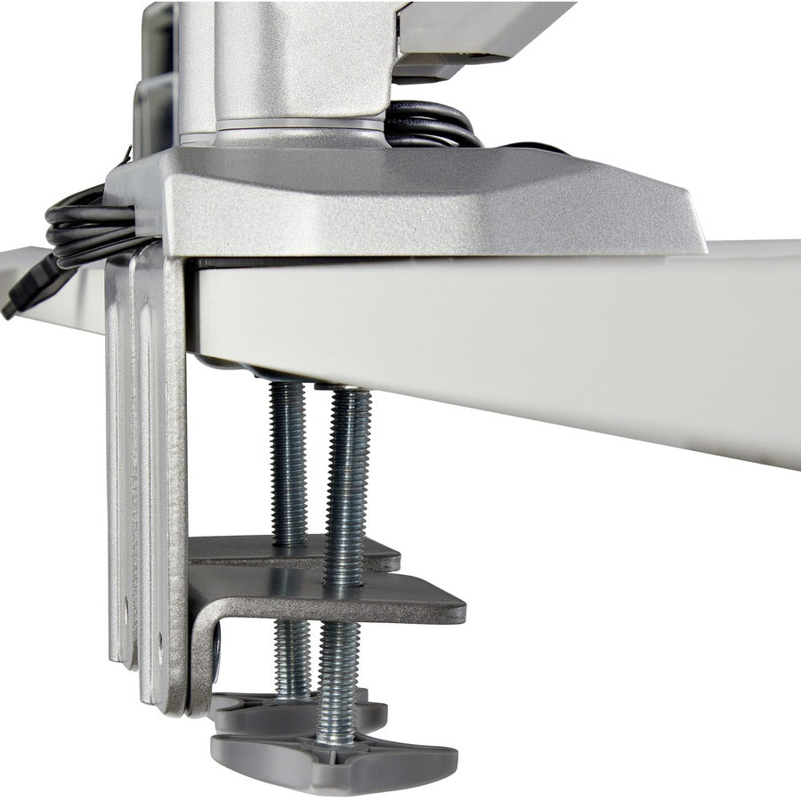 StarTech.com Support de bureau pour deux écrans avec USB et audio 3,5 mm, pince de bureau, support VESA ergonomique pour écrans jusqu'à 32 pouces (17,6 lb/8 kg) ARMSLIMDUOS