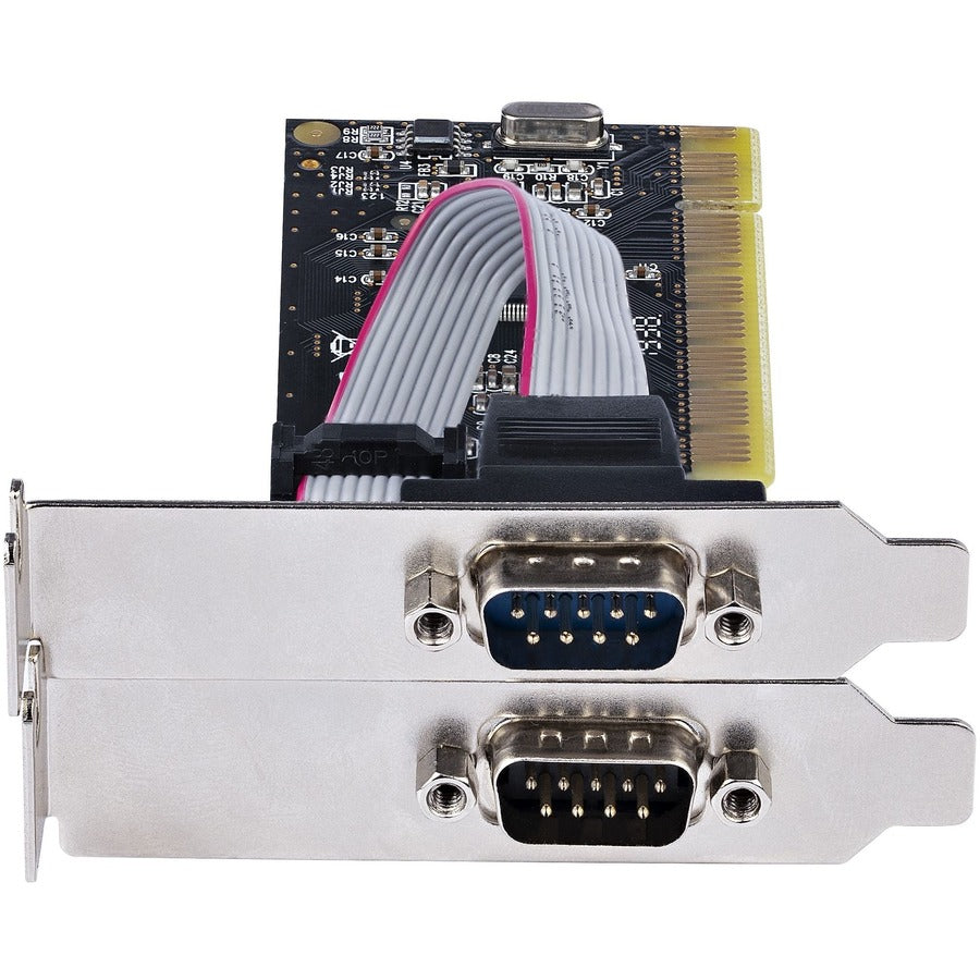 StarTech.com Carte adaptateur série PCI RS232 à 2 ports, double port série DB9, carte d'extension/contrôleur, Windows/Linux, profil standard/bas PCI2S5502