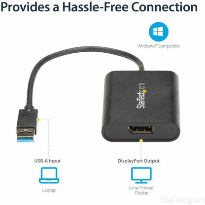 StarTech.com USB to DisplayPort Adapter - USB to DP 4K Video Adapter - USB 3.0 - 4K 30Hz USB32DPES2