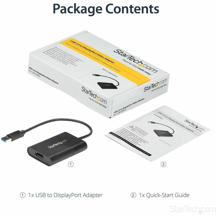 StarTech.com USB to DisplayPort Adapter - USB to DP 4K Video Adapter - USB 3.0 - 4K 30Hz USB32DPES2