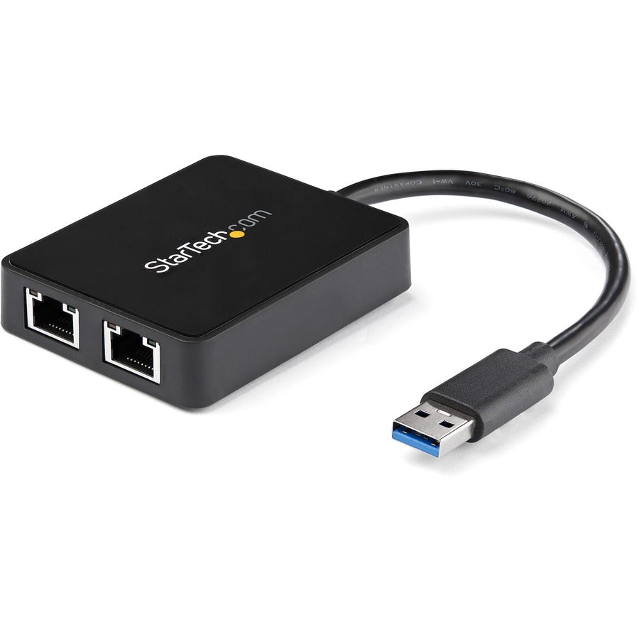 Adaptateur réseau StarTech.com USB 3.0 vers Gigabit Ethernet double port avec port USB USB32000SPT