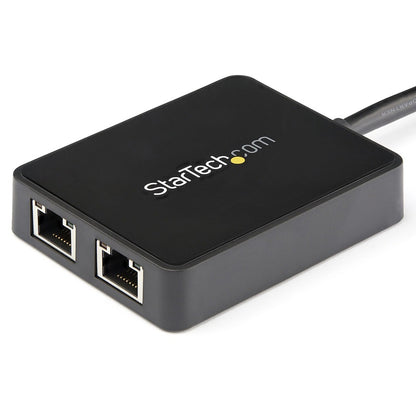 Adaptateur réseau StarTech.com USB 3.0 vers Gigabit Ethernet double port avec port USB USB32000SPT