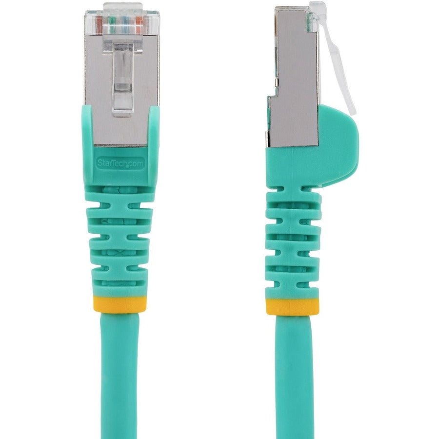 StarTech.com Câble Ethernet CAT6a de 3,7 m, Aqua, faible émission de fumée et zéro halogène (LSZH), 10 GbE, 100 W, PoE, S/FTP, cordon de raccordement réseau RJ-45 anti-accroc NLAQ-12F-CAT6A-PATCH