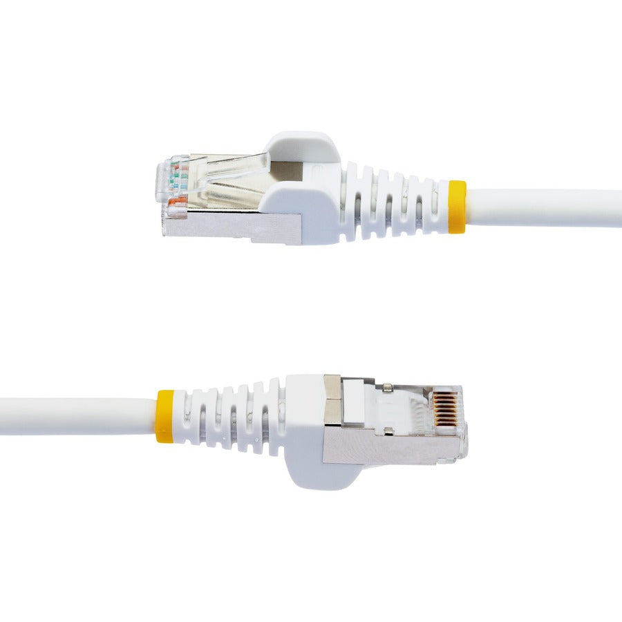 StarTech.com Câble Ethernet CAT6a de 1,2 m, blanc, faible émission de fumée et zéro halogène (LSZH), 10 GbE, 100 W, PoE, S/FTP, cordon de raccordement réseau RJ-45 sans accroc NLWH-4F-CAT6A-PATCH