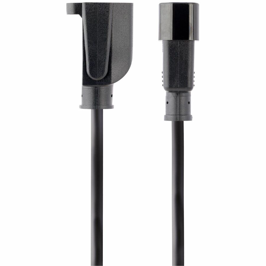 StarTech.com Câble d'extension d'alimentation de 0,3 m (1 pi), IEC C14 vers NEMA 5-15R, 10 A 125 V, 18 AWG, noir, câble d'extension de prise pour équipement réseau PAC10010PK