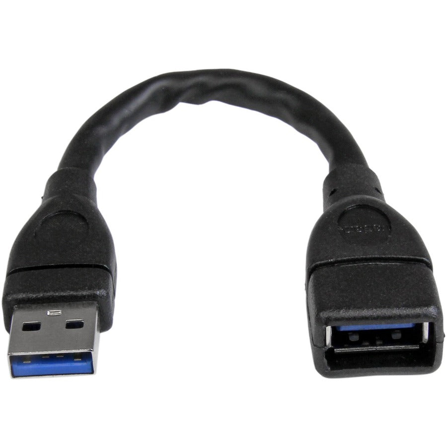 StarTech.com Câble adaptateur d'extension USB 3.0 (5 Gbit/s) A vers A de 15 cm - Noir - M/F USB3EXT6INBK