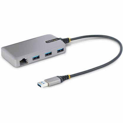 StarTech.com Hub USB 3 ports avec Ethernet, ports USB-A, Gigabit Ethernet/GbE, 5 Gbit/s, alimentation par bus, câble de 30 cm, hub USB pour ordinateur portable 5G3AGBB-USB-A-HUB