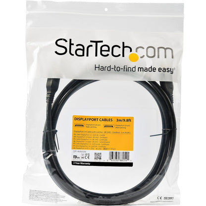 Câble DisplayPort 1.4 certifié VESA de 3 m de StarTech.com - 8K 60 Hz HBR3 HDR - 3 m Super UHD 4K 120 Hz - Câble de moniteur vidéo DP vers DP M/M DP14MM3M