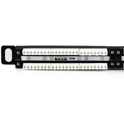 Panneau de brassage StarTech.com 24 ports 0,5U Cat5e - Panneau de brassage Ethernet RJ45 Cat 5e 110 à montage en rack PANELHU24