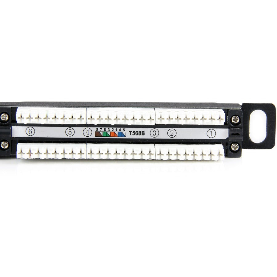 Panneau de brassage StarTech.com 24 ports 0,5U Cat5e - Panneau de brassage Ethernet RJ45 Cat 5e 110 à montage en rack PANELHU24