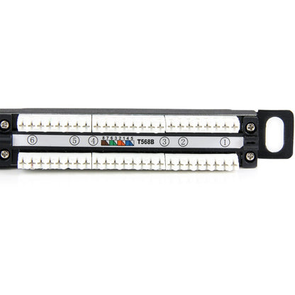 Panneau de brassage StarTech.com 24 ports 0,5U Cat5e - Panneau de brassage Ethernet RJ45 Cat 5e 110 à montage en rack PANELHU24