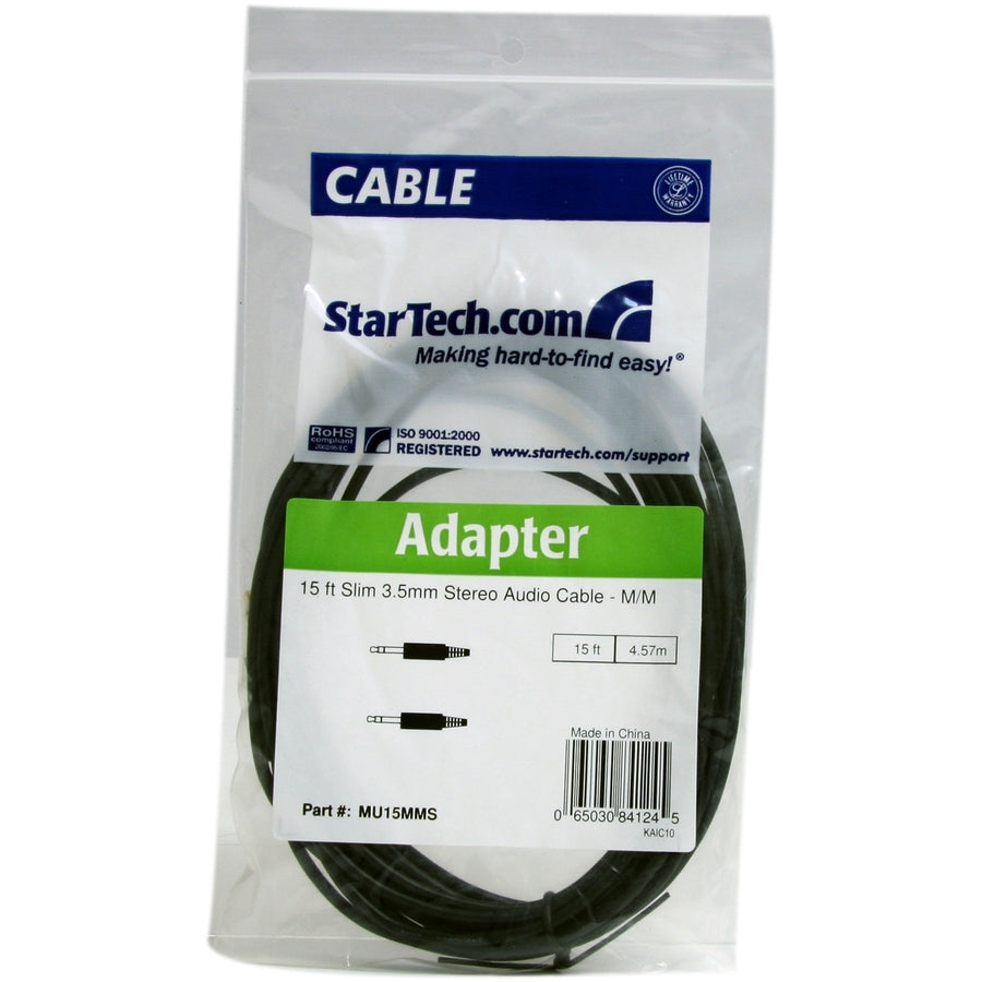 Câble audio stéréo fin 3,5 mm de 4,6 m de StarTech.com - M/M MU15MMS