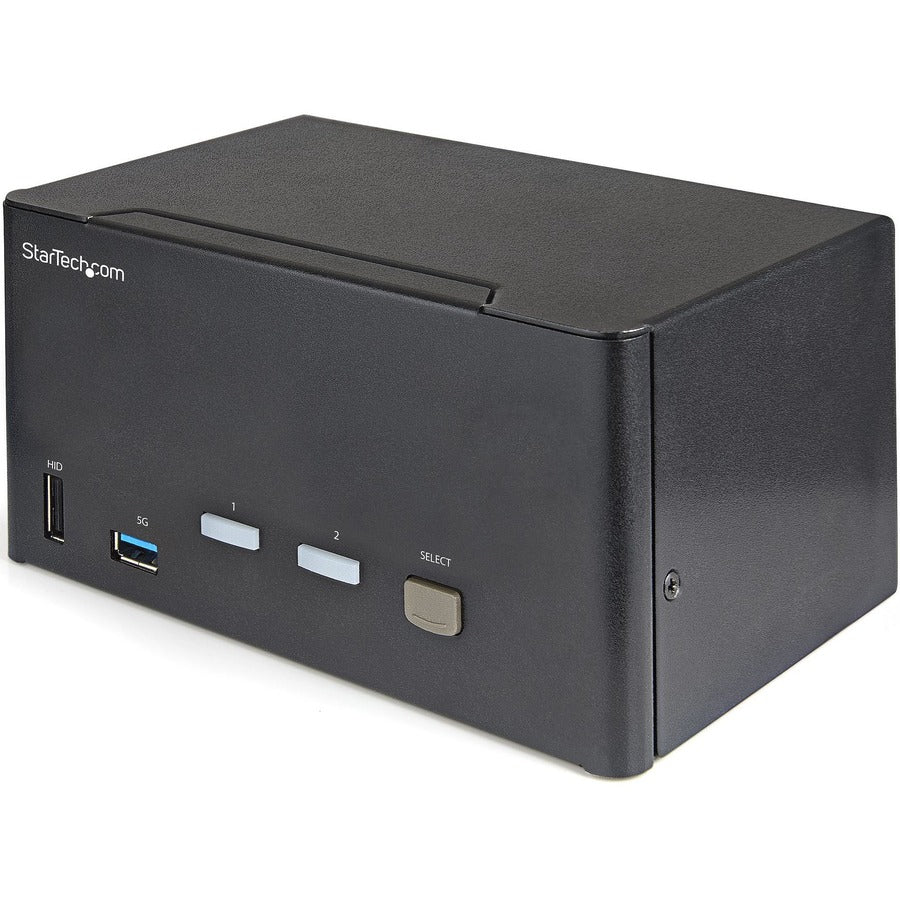 StarTech.com Commutateur KVM DisplayPort à 2 ports pour trois écrans 4K 60 Hz UHD HDR, commutateur KVM DP 1.2, hub USB 3.0 à 2 points, 4 x USB HID, audio, raccourci clavier SV231TDPU34K