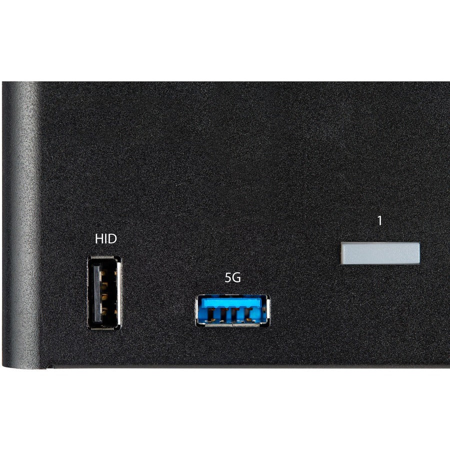 StarTech.com Commutateur KVM DisplayPort à 2 ports pour trois écrans 4K 60 Hz UHD HDR, commutateur KVM DP 1.2, hub USB 3.0 à 2 points, 4 x USB HID, audio, raccourci clavier SV231TDPU34K