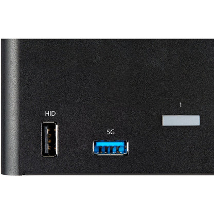 StarTech.com Commutateur KVM DisplayPort à 2 ports pour trois écrans 4K 60 Hz UHD HDR, commutateur KVM DP 1.2, hub USB 3.0 à 2 points, 4 x USB HID, audio, raccourci clavier SV231TDPU34K