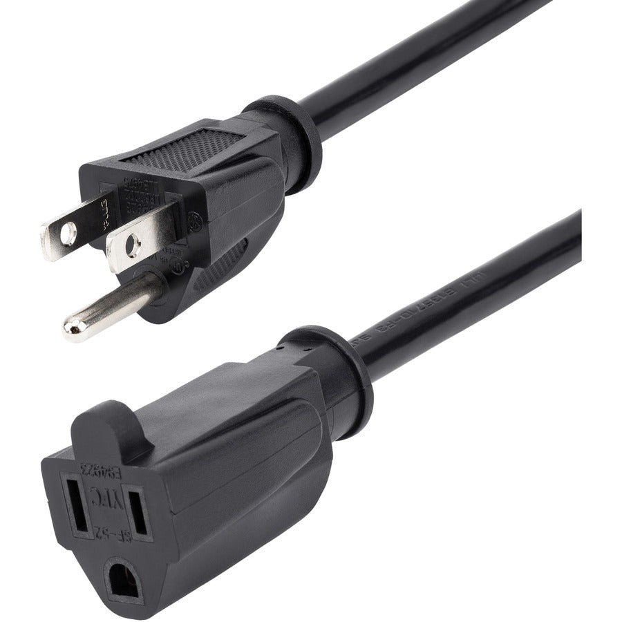 StarTech.com Rallonge d'alimentation 7,6 m (25 pi), NEMA5-15R vers NEMA5-15P, noir, 13 A, 125 V, 16 AWG, câble d'extension d'alimentation pour ordinateur PAC10125