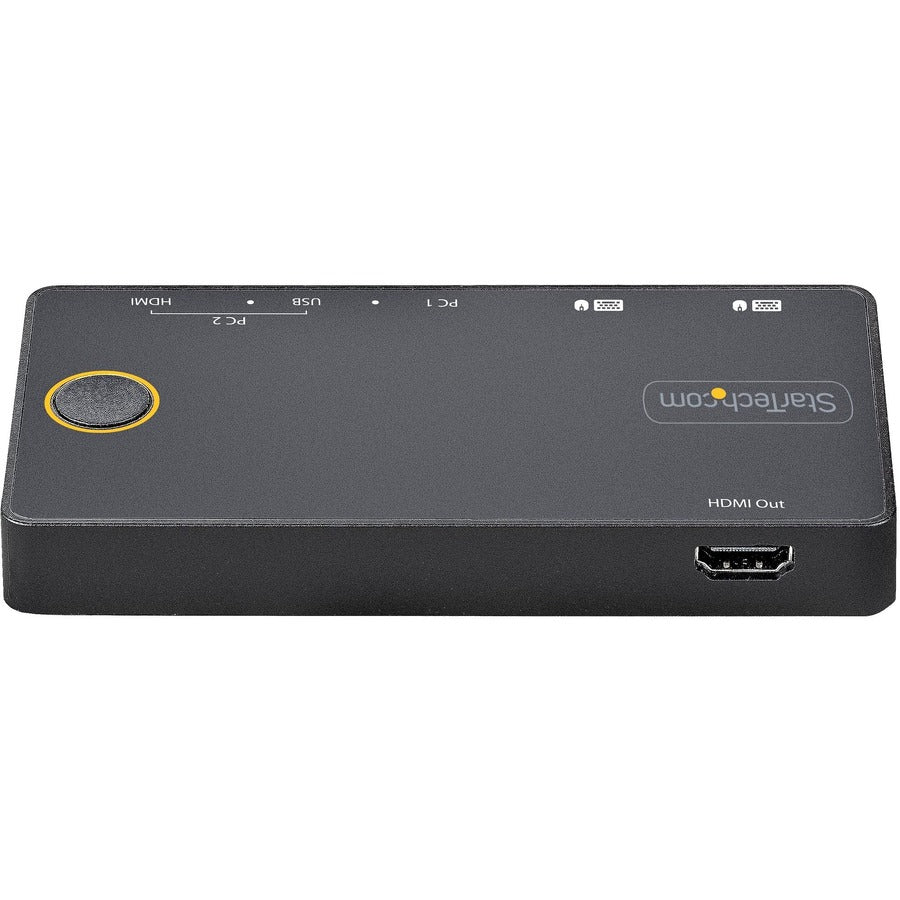 StarTech.com Commutateur KVM hybride USB-A + HDMI et USB-C à 2 ports, écran unique 4K 60 Hz HDMI 2.0, commutateur KVM HDMI compact pour ordinateur de bureau et/ou ordinateur portable SV221HUC4K