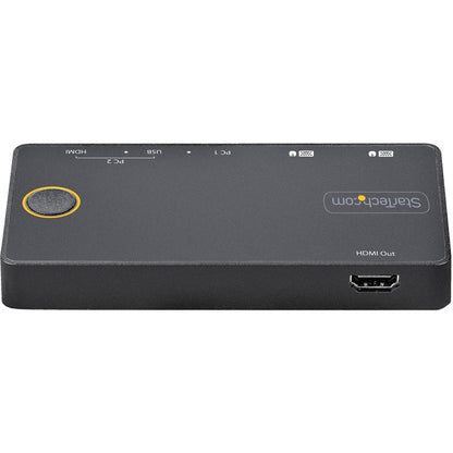 StarTech.com Commutateur KVM hybride USB-A + HDMI et USB-C à 2 ports, écran unique 4K 60 Hz HDMI 2.0, commutateur KVM HDMI compact pour ordinateur de bureau et/ou ordinateur portable SV221HUC4K