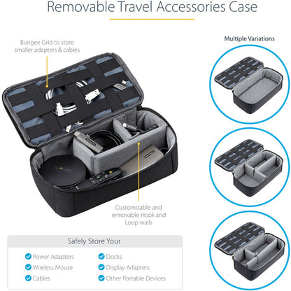 StarTech.com Sac à dos pour ordinateur portable 17,3" avec étui amovible pour accessoires, sac à dos professionnel pour le travail/les voyages/les déplacements, sac d'ordinateur en nylon NTBKBAG173