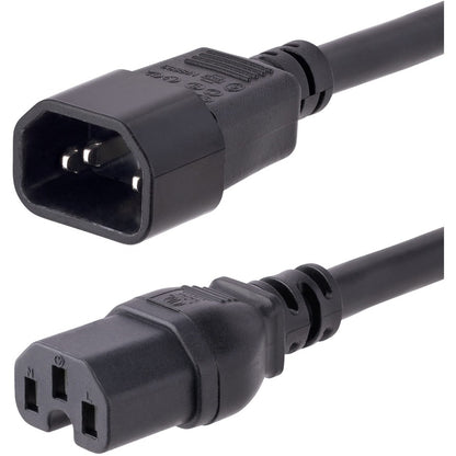 StarTech.com Rallonge robuste de 3 m, câble d'alimentation noir IEC C14 vers IEC C15, 15 A 125 V, 14 AWG, calibre élevé H1415-10F-POWER-CORD