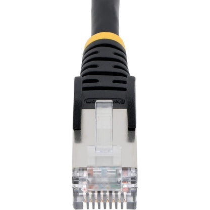 StarTech.com Câble Ethernet CAT6a de 3 m, noir, faible émission de fumée et zéro halogène (LSZH), 10 GbE, 100 W, PoE, S/FTP, cordon de raccordement réseau RJ-45 anti-accroc NLBK-10F-CAT6A-PATCH