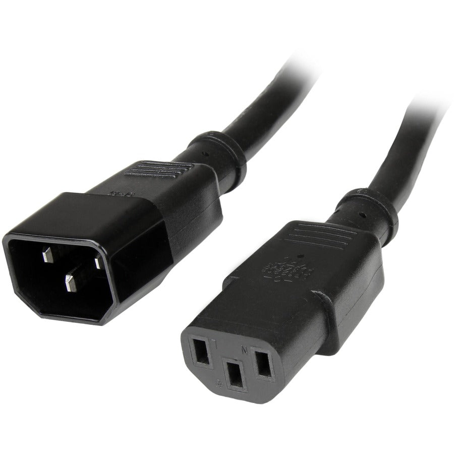 StarTech.com Rallonge d'alimentation de 3 m, C14 vers C13, 10 A 125 V, 18 AWG, rallonge de cordon d'alimentation pour ordinateur, câble d'extension d'alimentation PXT10010