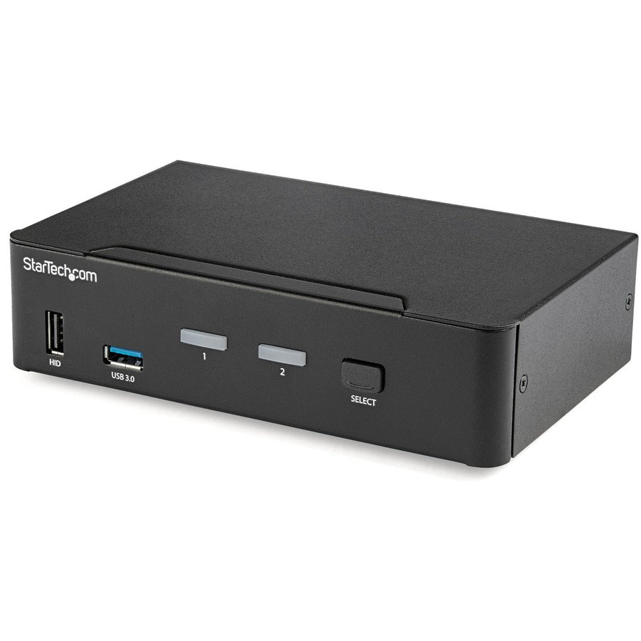 StarTech.com Commutateur KVM DisplayPort à 2 ports - 4K 60 Hz - Écran unique - Commutateur KVM USB UHD DP 1.2 avec hub USB 3.0 et audio - Conforme TAA SV231DPU34K