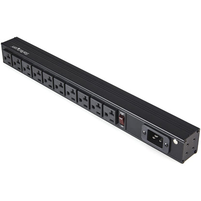 StarTech.com Multiprise 125 V/16 A à 10 prises pour montage en rack, PDU horizontal 1U pour montage en rack 19", entrée NEMA 5-20P, 10 prises NEMA 5-15/20R RKPW101920