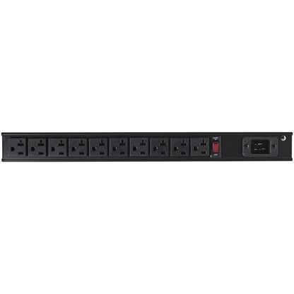 StarTech.com Multiprise 125 V/16 A à 10 prises pour montage en rack, PDU horizontal 1U pour montage en rack 19", entrée NEMA 5-20P, 10 prises NEMA 5-15/20R RKPW101920