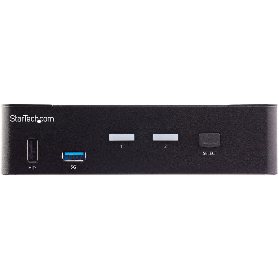 StarTech.com Commutateur KVM HDMI 2 ports 4K 60 Hz UHD HDR, écran unique HDMI 2.0, hub USB 3.0 2 ports, 4 x USB HID, audio, commutation par raccourci clavier, TAA SV231HU34K6