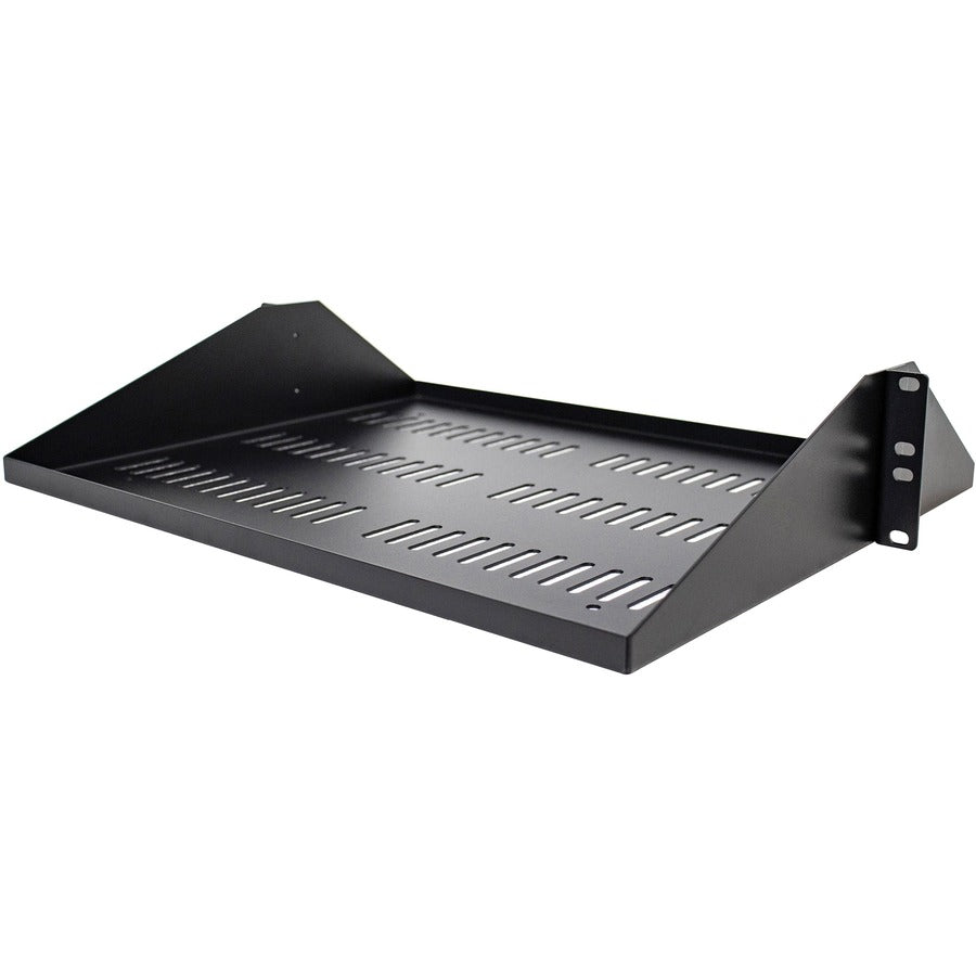StarTech.com Étagère pour rack de serveur ventilée 2U - Plateau de montage en rack en porte-à-faux fixe de 35,6 cm de profondeur pour données/audiovisuel/réseau de 48,3 cm avec écrous à cage SHELF-2U-14-CENTER-V