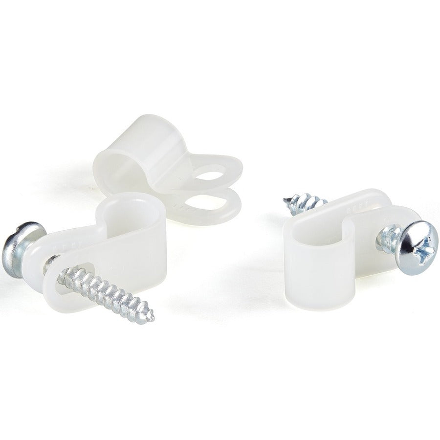 StarTech.com Lot de 100 serre-câbles à vis - Attache/support de fil - Clips en nylon réutilisables à visser de type R - Homologué UL/94V-2 - Grand modèle CBMSDCC3