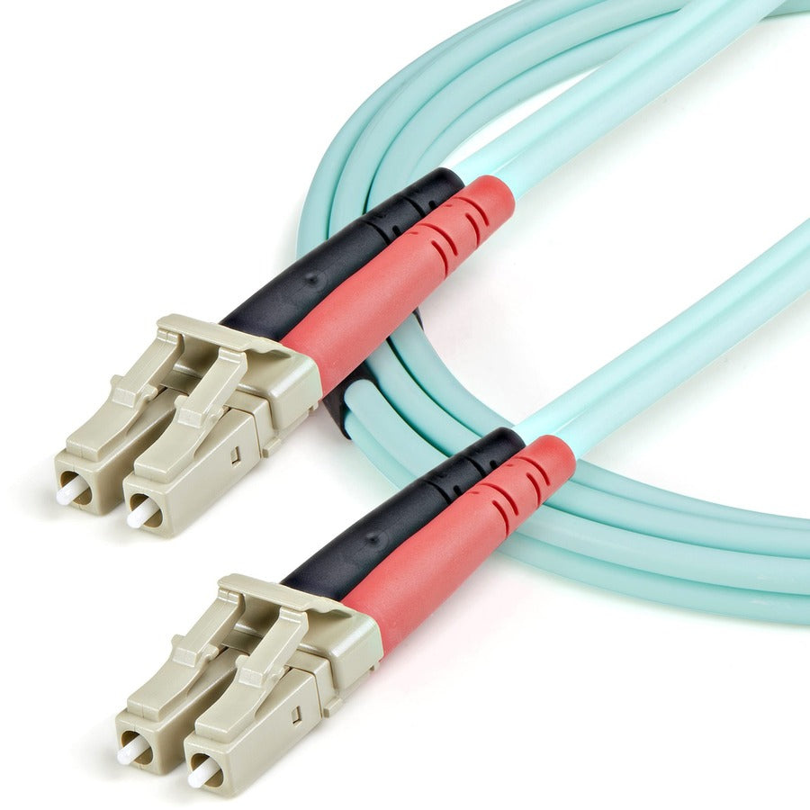 Câble à fibre optique multimode LC/UPC vers LC/UPC OM3 de 1 m (3 pi), duplex intégral 50/125 µm Zipcord, 100 G, cordon de raccordement à fibre optique LSZH A50FBLCLC1