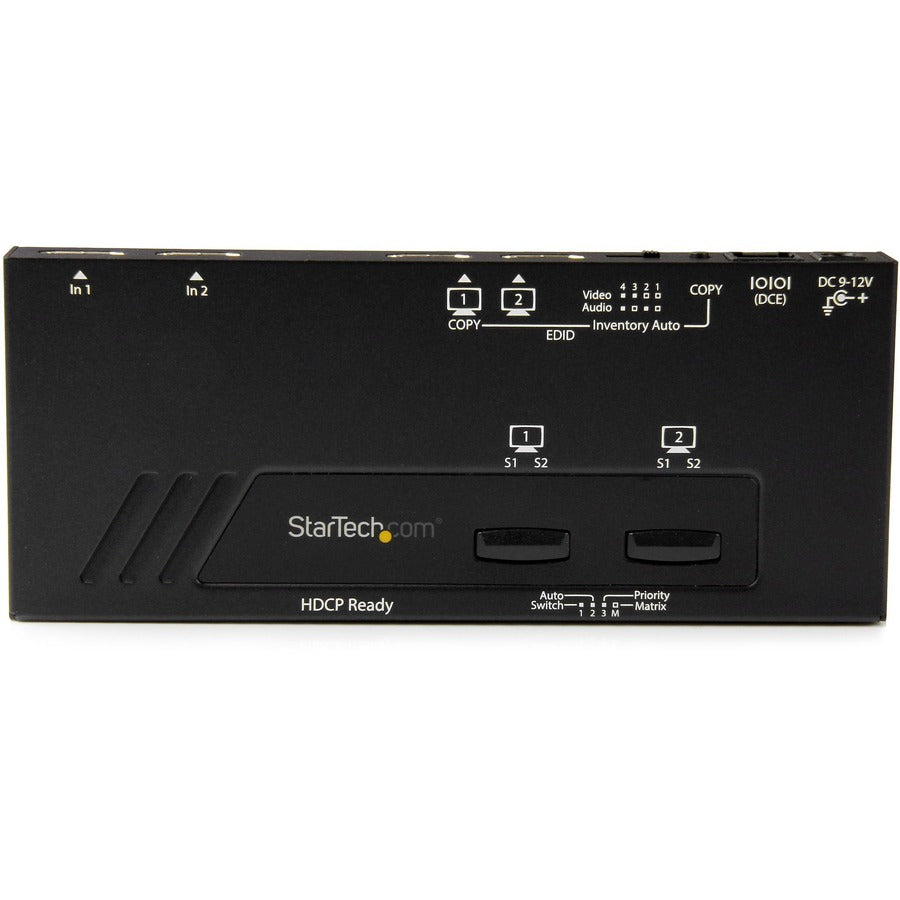 StarTech.com Commutateur matriciel HDMI 2x2 - 4K avec commutation rapide, détection automatique et contrôle série VS222HD4K