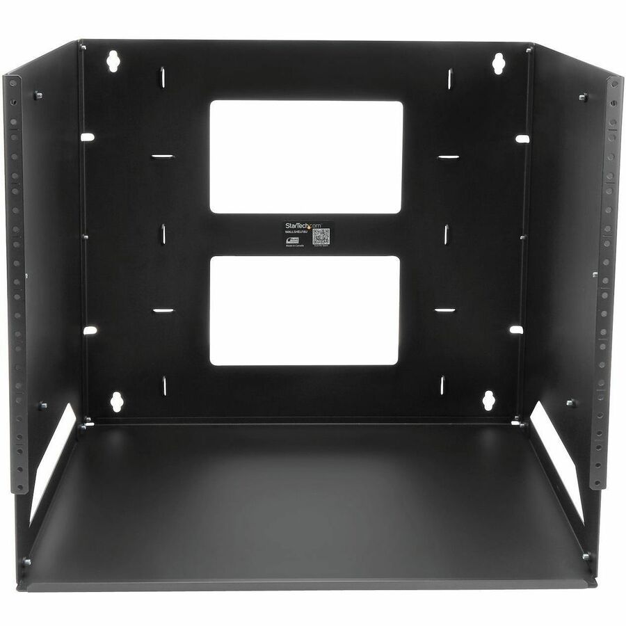 StarTech.com Rack réseau mural ouvert à 2 montants 8U avec étagère intégrée et profondeur réglable, rack informatique pour équipement informatique, TAA~ WALLSHELF8U