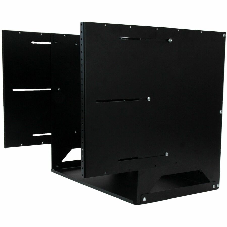 StarTech.com Rack réseau mural ouvert à 2 montants 8U avec étagère intégrée et profondeur réglable, rack informatique pour équipement informatique, TAA~ WALLSHELF8U