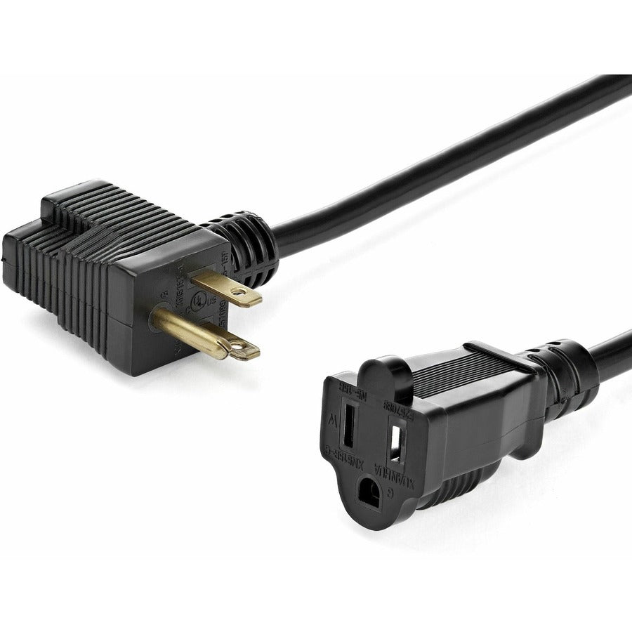 StarTech.com Rallonge courte de 0,3 m (1 pi), NEMA 5-15P/R vers NEMA 5-15R, 13 A 125 V, 16 AWG, noir, câble d'extension d'alimentation Outlet Saver PAC102