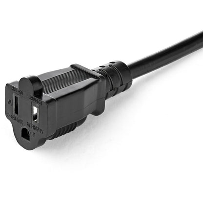 StarTech.com Rallonge courte de 0,3 m (1 pi), NEMA 5-15P/R vers NEMA 5-15R, 13 A 125 V, 16 AWG, noir, câble d'extension d'alimentation Outlet Saver PAC102
